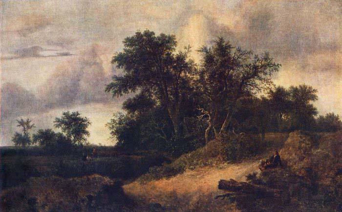 RUISDAEL, Jacob Isaackszon van Landscape with a House in the Grove about 1646